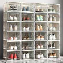 12pcs Thickened Clear Shoe Boxes With Lid, Foldable Stackable Free Combination Shoe Rack, Plastic Sneaker Container, Space Saving Storage Organizer For Entryway, Bedroom, Home, Dorm Shoe Organization Modern Shoe Storage Durable Plastic Box Shoe Storage Organizer Stacked Into A Shoe Rack Shoe Cabinets