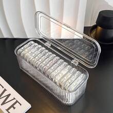 1/10/12/24 Piezas Cajas de almacenamiento de uñas transparentes con cierre, organizador y estuche de exhibición de uñas falsas de plástico transparente con tapas aseguradas y apilables, contenedores de suministros de manicura para uñas postizas, puntas acrílicas, decoraciones de arte de uñas y accesorios de salón, regalos para mujeres, regalos de Navidad, ideas de regalo para mujeres - transparente - Ver 11