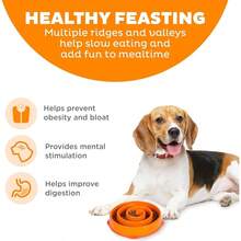 Small Fun Feeder Slow Bowl, Puzzle Fast Eaters, Puppies, Cats Small Dogs, Wet Or Dry Food, Helps Prevent Bloat Aid Digestion, 34 Cup Capacity, Non - Slip, Made Without BPA, Pink - Cam + Trung bình - Xem 2