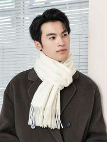 Men's Pashmina Scarf Shawl Long Winter Scarf - Blanco - Ver 2