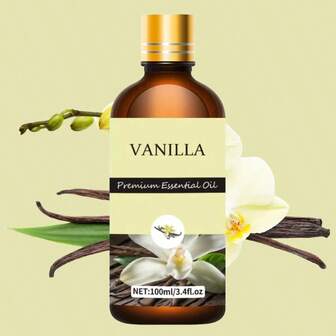 100ml/30ml/10ml 瓶装高级香草精油，100% 纯天然，适用于扩香器、加湿器，自然风格 | 滋养油，节日礼物
