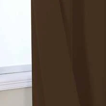 VEHEDE Cortinas Opacas de Color Beige Claro para salón, Cortinas térmicas, protección contra el frío, con Ojales, Cortinas Opacas, separadores de Habitaciones, 229 x 140 cm, Juego de 2 Unidades - Marrón - Ver 2