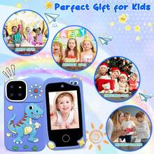 New Kids Learning Toy Phone, Dinosaur Gift Toy, Christmas Birthday Present With 2.8 Inch HD Touch Screen, 18 Games, Music & Dual Camera, Party Creative Gift, Includes 32GB Card - Multicolor - View 5