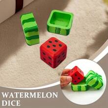 CheerCurve 1pc Creative Watermelon Themed Dice With Box – Perfect For Family Gatherings, Table Board Games & Party Supplies. Ideal Birthday, Christmas Present - Green and Red - View 7