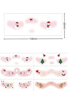 6 Sheets Santa Stickers Christmas Face Tattoos Gingerbread Man Stickers Christmas Temporary Tattoos With Snowman Heart Santa Hat Pattern For Festival Decorations Party Favor