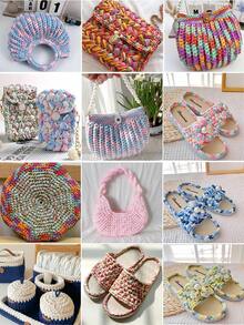 2/1 pieza Hilo de camiseta degradado, grande 300g/unidad - 2cm de ancho, hilo tejido de punto, suave y versátil para manualidades DIY, usado para ganchillo y tejido de bolsos, cojines, muñecas, mantas de almacenamiento, zapatillas, proyectos de ganchillo artesanal, disponible en múltiples colores, hilo multicolor, hilo de poliéster, hilo acrílico, hilo de ganchillo, hilo para manualidades, bolas de hilo vibrante, material de manualidades versátil, accesorios y suministros de tejido