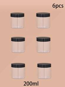 Tubos de plástico transparentes de boca larga com tampas redondas, adequados para armazenar loções, cremes, pomadas, etc.