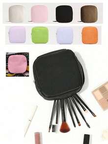 1 pieza Bolsa de maquillaje personalizada, con temática divertida de mascotas, adecuada para cosméticos, toallas sanitarias, regalo ideal para amantes de mascotas, hijas, hermanas, viajes & artículos esenciales diarios. - Multicolor - Ver 6