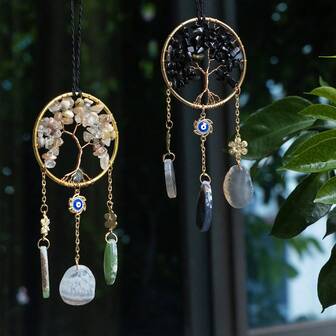 1 Pc Crystals Tree Of Life Sun Catchers For Windows Garden Car Hanging Ornaments Car Mirror Accessories Home Deamcatcher Decoration Gifts