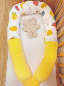 1 Stück Baby Bettschutz, Säuglings Anti-Kollisions Weichpolster, Kindersicherheitszaun, Seitenschläfer Langes Zylinder Beruhigungskissen, Abnehmbarer Langer Zylinder Rundumzaun, Baby Beinpolster, Bonbon Kissen für Kinderbett, Weiches Stoßpolster Anti-Kollisions Plüsch Kinderbettschutz