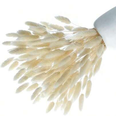 60/120/180/240 szt. suszonych naturalnych kwiatów dekoracyjnych, naturalne suszone kwiaty z trawy króliczej, suszona trawa pampasowa, używane do dekoracji wnętrz, dekoracji ślubnych, dekoracji imprezowych, rękodzieła DIY, rekwizytów strzeleckich, dekoracji tematycznych, 17,7 cala (biały)