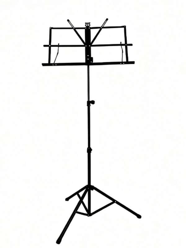 Portable Adjustable Folding Music Stand, Non-Slip Anti-Page Turning Music Score Holder, Black