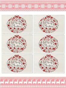 4 piezas/6 piezas Manteles de mesa rectangulares de lino navideños, de 12x18 pulgadas, lavables a máquina, decoración de mesa tejida en amarillo y gris para comedor, hogar, cocina, banquete, cafetería