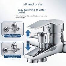 Zinc Alloy Basin Faucets Chrome Wall Mounted Hot Cold Water Mixer Tap Dual Spout Single Handle For Bathroom Shower Basin