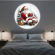 1pc Christmas USB Powered Projection Light, Christmas Tree Reindeer, Santa Claus, Snowman LED Night Light, Suitable For Indoor, Bedroom, Game Room, Christmas Theme Party Decoration, Christmas Tree Top Light, Bedroom Light, Etc. - Black - View 7