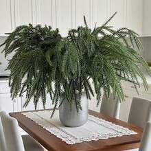 1/2/3 pièces Tiges de plantes artificielles vertes, décoration pour salon, chambre à coucher, mariage, fête, remplissage de bureau. Décoration pour la maison, le bureau, la cuisine, le mariage, la table, les centres de table, le bureau, le jardin, l'extérieur, la maison, le patio, le printemps, l'été, l'automne et l'hiver. Décorations de Noël pour la décoration de la maison et de la pièce