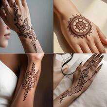 3/4pcs Henna Cream, Brown, Black, Henna Tattoo Cream, Temporary Tattoo, Henna Tattoo Cream Semi-Permanent - Nhiều màu - Xem 8