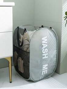 Household Foldable Dirty Clothes Basket, Clothes Storage Basket ,Dirty Clothes Basket Barrel Laundry Basket Bathroom Dirty Clothes Storage Basket New Type Laundry Basket Foldable Popup Net Basket Dirty Clothes Basket With Handlelaundry Hamper,Washing Basketbathroom Organizer,Basket,Storage Basket,Foldable Laundry Basket - Multicolor - View 6