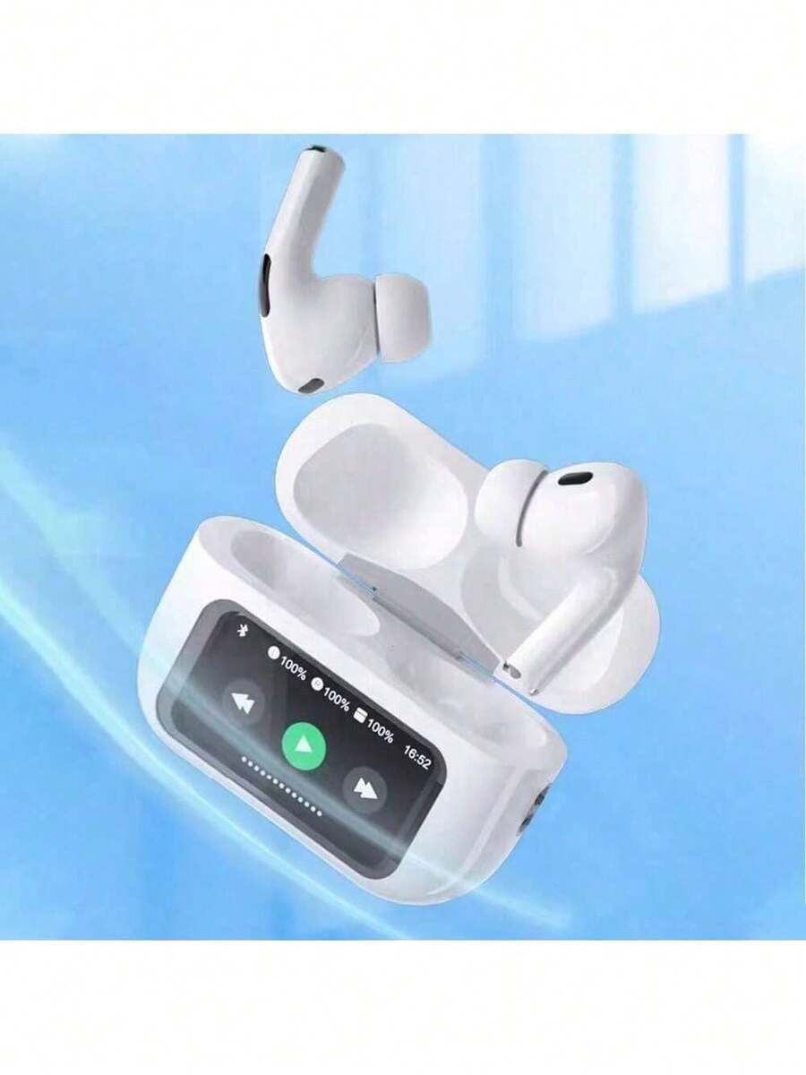 A9 PRO Wireless Earbuds, Visible Touch Screen Control,Noise Cancelling, Bluetooth 5.0, ANC, ENC, Hands-Free Calling, White - 白色 - 查看 1