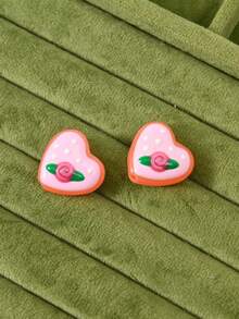 1/5/8/10 件多色多巴胺心形波尔卡圆点手绘玻璃珠，适用于 DIY 项链、手链、耳环、钥匙扣、手机挂绳，男女通用