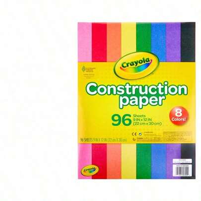  Crayola Construction Paper - 96ct , Bulk School Supplies For Kids, Teacher Classroom Must Have, Art Paper, Arts & Crafts