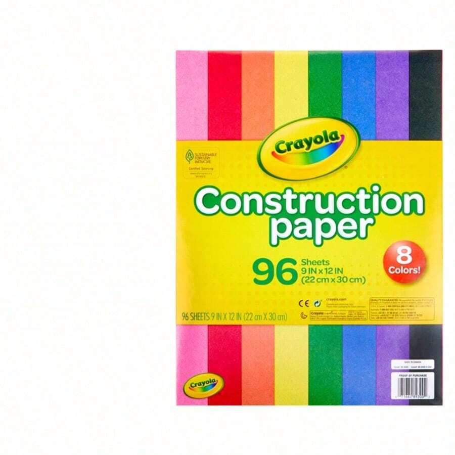Crayola Construction Paper - 96ct , Bulk School Supplies For Kids, Teacher Classroom Must Have, Art Paper, Arts & Crafts - 96 Sheets/box Of - View 1
