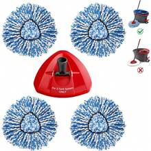 4-Pack Mop Refill Set With Base Head - Compatible With 1-Tank Spin Mop System, Replacement Microfiber Mop Pads - 4 個噴頭和 1 個底座,僅適用於 Rinseclean 雙罐系統 - 查看 2