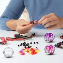 10 Stück leere, klare runde Kapseln für Spielzeug-Kaugummiautomaten, Plastikbehälter als Überraschung für Partygeschenke, Preise, Verkaufsautomaten, runde klare Behälter - Verschiedenfarbig - Übersicht 7