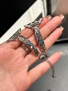 1 Piece Of Women's Cute Cat Wristband Metal Watch Strap Compatible With 38/40/41/42/44/45/46/49mm Compatible With Apple Watch Strap Ultra/Se10/9/8/7/6/5/4/3/2/1 - Kitten - View 4