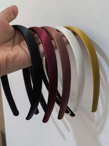 1pc French Headband, New Narrow Satin Solid Color, Elegant Minimalist Versatile Headpiece, Suitable For Washing Face ,Hair Hoop Hairband For Women - Multicolor - View 10