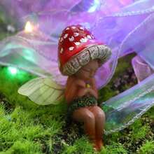 Ornament din rășină, zână adormită, rășină artizanală, ciuperci de dormit, elf, ornamente, mici păduri, ciuperci de pădure, zână, ornamente