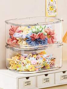 1 Peça Caixa de Joias Transparente de Acrílico, Organizador de Acessórios de Cabelo para Presilhas, Faixas de Cabelo, Scrunchies, Pulseiras