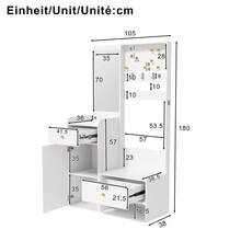 Hall Trees - White + Particle Board - View 6