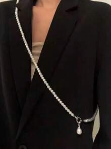 Faux Pearls Long Necklace Chain Body Jewelry For Women Personalized Big Pendant Jewelry - Long Pearl - View 6