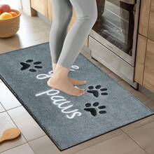 1pc Dog Paw Print Doormat, Faux Wool Rug - Highly Absorbent, Easy To Clean, Suitable For Home Decor, Farmhouse, Entryway, Indoor, Room, Kitchen, Dining Room, Small Office/Home Office, Sink, Laundry Room, Rug, Kitchen Mat, Non-Slip Mat - Multicolor - View 4