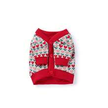 Suéter acogedor de dos patas con diseño de parches tejidos a punto para perros pequeños/medianos, cálido, suave, elástico, ideal para invierno, Navidad, con diseño de corazón