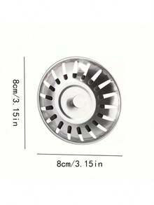 不锈钢厨房水槽滤网和塞子 - 抛光排水塞，带毛发收集器，适用于浴室和厨房排水管保护，厨房用品，厨房配件，厨房工具 - 銀色 - 查看 11
