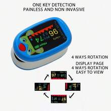 Oximetro Saturometro Pulsometro Pediátrico Para Adultos Monitor De Frecuencia Cardíaca, Oxímetro De Pulso Para El Hogar De Tipo Clip De Dedo Para La Detección De Oxígeno En La Sangre Y La Frecuencia Cardíaca - Azul - Ver 1