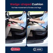 Gel Wedge Car Seat Cushion For Driving Relieves Tailbone Pain Composite Gel Memory Foam For Cool And Support Comfort Ergonomic Car Seat Pillow Elevated Back For Wider Vision AntiSlip Design - 黑色 - 查看 3