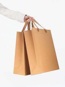 5 Peças Sacolas de Papel Kraft com Alças, Sacolas de Presente de Papel Pardo em Atacado, Sacolas de Varejo Médias para Pequenos Negócios, Sacolas de Compras, Sacolas de Presente para Festa de Aniversário, Sacolas para Mercadorias