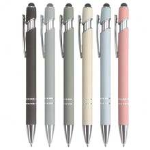 5-8 Stücke Kugelschreiber 2-in-1 Stylus, ausziehbarer Metalllstift mit Stylus-Spitze für Touchscreens, 1,0 mm schwarze Tinte