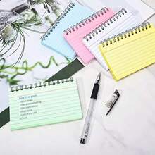 1pc/3pcs/5pcs/6pcs Piece Simple Lined Spiral Notebook, Colorful Pages, Tear-Off Binding, Random Colors, Office Supplies Diary Stationery Notebook Back To School