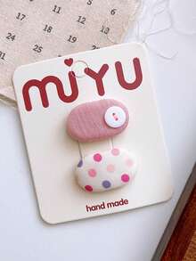 1pc Cute Versatile Small Polka Dot Bangs Clip, Oval Candy Color Side Hair Clip Accessory For Girls, Claw Clips, Hair Slide, Hair Barrettes