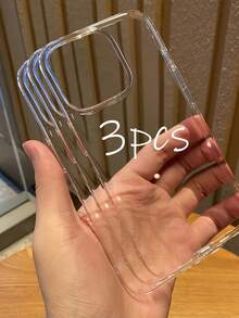 3 piezas de fundas de teléfono ultra claras y cristalinas, fundas de teléfono transparentes minimalistas compatibles con iPhone11/12/14/13/12/14/15/16 Pro Max/iPhone16E/17/17 Pro/17 Pro Max/Air