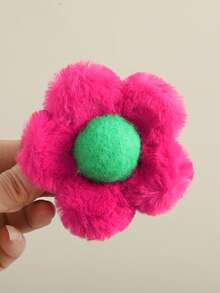 1 pezzo Fermaglio per capelli in peluche con fiore - Accessorio per capelli soffice e morbido, adatto per code di cavallo alte da donna, accessori per capelli eleganti e giocosi, fermagli per capelli eleganti, fermagli alla moda per l'estate, la spiaggia, le vacanze, i festival e le feste - Multicolore - Visualizzare 2