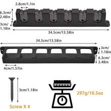 MMSZHL Soporte Horizontal para Cañas de Pescar, Estante de Almacenamiento Negro para 6 Cañas con Protección de Espuma EVA, para Cochera, Barcos y Actividades de Pesca - Negro - Ver 5