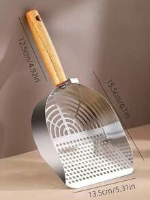 1pc Stainless Steel Cat Litter Scoop, Large Size Litter Box Scooper For Clumping Litter