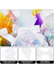 迷你缎带蝴蝶结自粘缎带蝴蝶结可爱小丝带小蝴蝶结用于礼品包装小蝴蝶结小蝴蝶结用于圣诞节工艺品生日派对婚礼装饰 - 彩色 - 查看 5