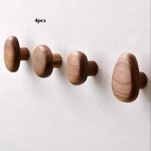 Bộ 4 móc treo quần áo bằng gỗ óc chó/gỗ sồi, giá gỗ thủ công dùng để treo túi xách, khăn tắm, mũ - Giá treo quần áo gắn tường chắc chắn, móc treo quần áo, giá đựng đồ dùng phòng tắm, giá để đồ trong tủ quần áo, thiết kế đơn giản, tiết kiệm không gian, chống trượt - Dễ dàng lắp đặt, trang trí nhà đa năng, phù hợp cho nhà ở, phòng ngủ, tường, phòng, văn phòng, ký túc xá, phòng khách và nhiều nơi khác. - Nhiều màu - Xem 11
