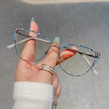 1pc Of Stylish Glasses - Unisex, Suitable For Everyday Wear And Photography, An Ideal Gift Choice, Decorative Eyewear - 藍色 - 查看 12